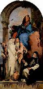 Giovanni Battista Tiepolo Madonna mit Hl. Katharina, Hl. Rosa, die das Kind halt und der hockenden Hl. Agnes oil painting reproduction